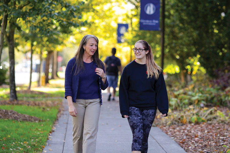 Bekah Miles and psychology professor Dr. Kris Kays | George Fox University