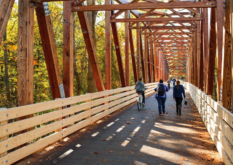 new bridge on Newberg campus