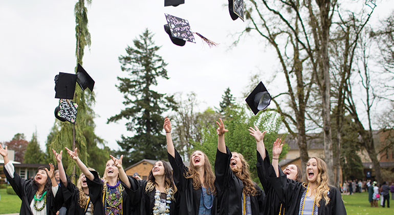 Celebration at George Fox University Commencement