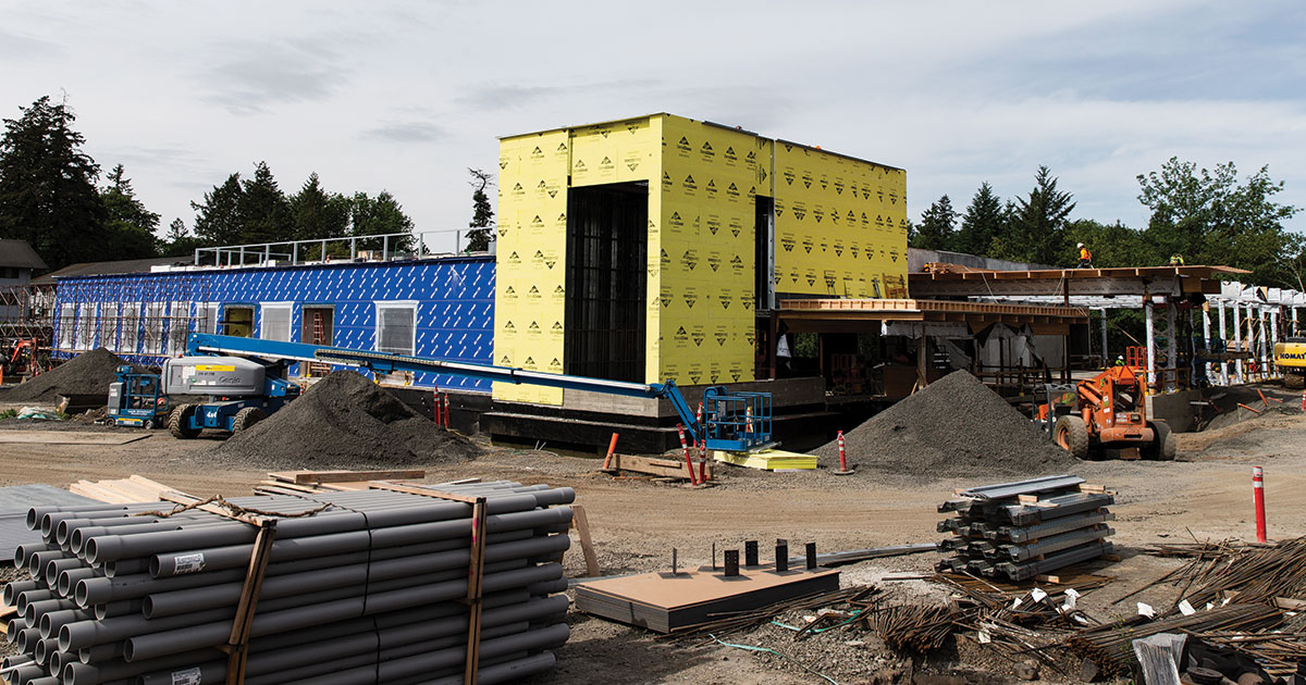 The construction is underway for the new student center