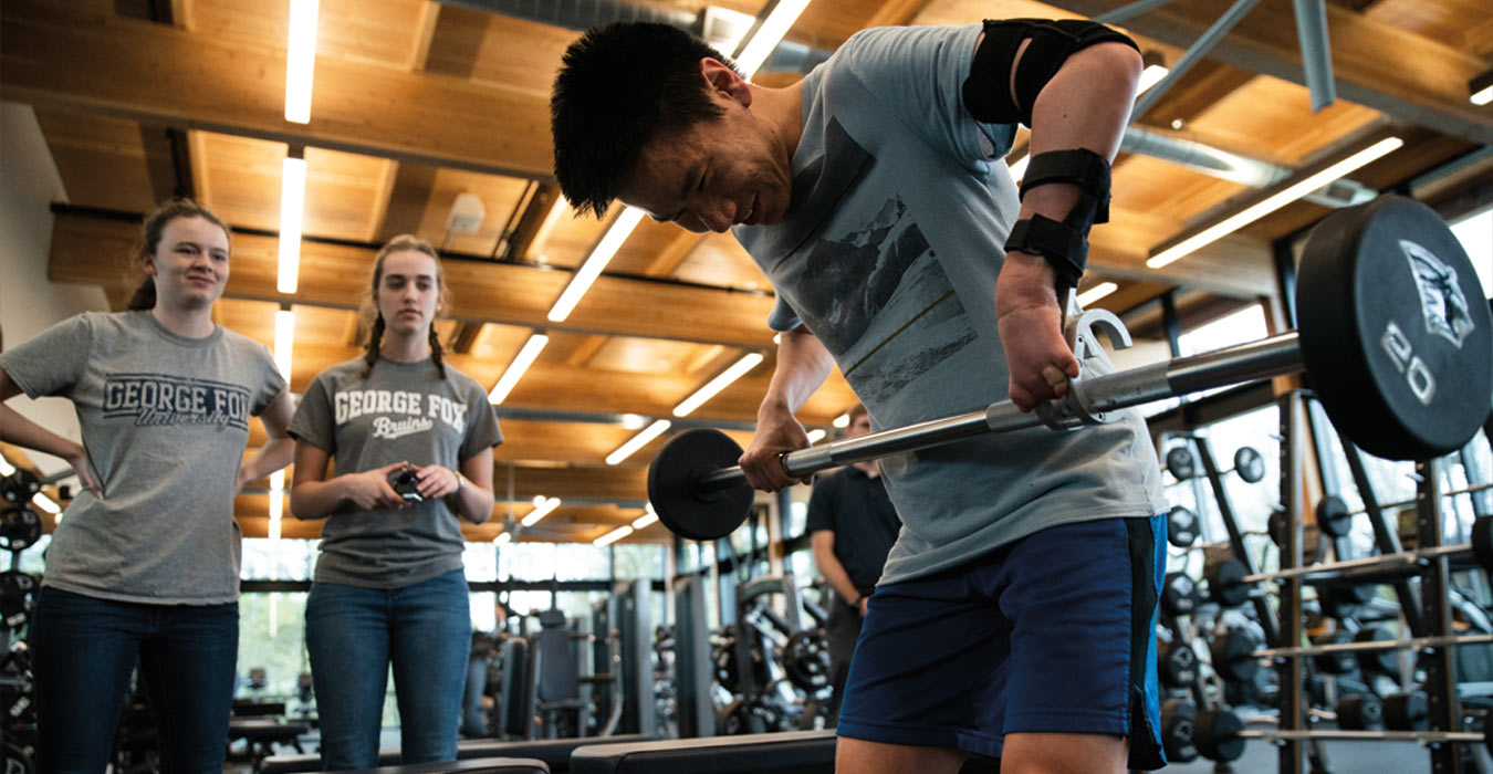 Evan Bonazzola lifting weights