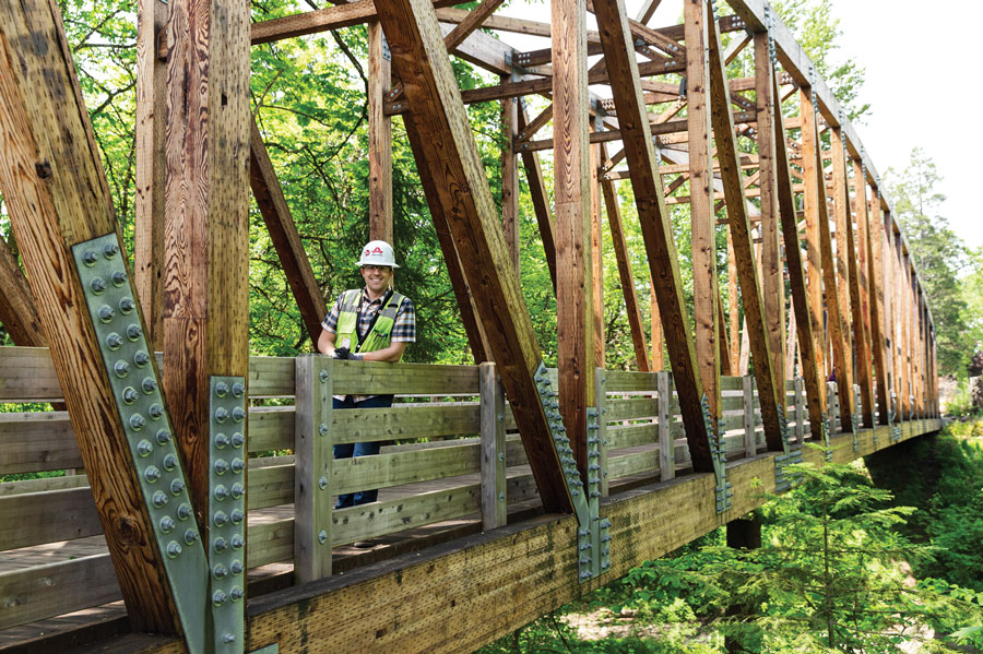 Bryan Kasler on a bridge