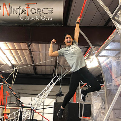 Kiana Rasubala in the obstacle gym