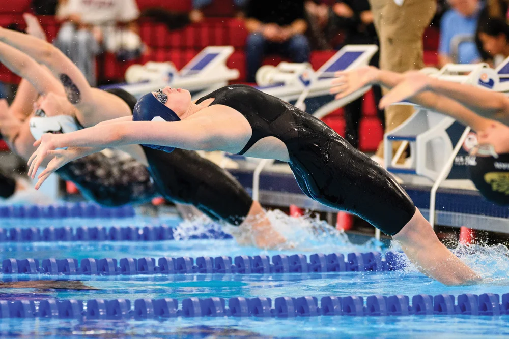 Gabbie Patti competing at NCAA Division III Men’s and Women’s Swimming and Diving Championships