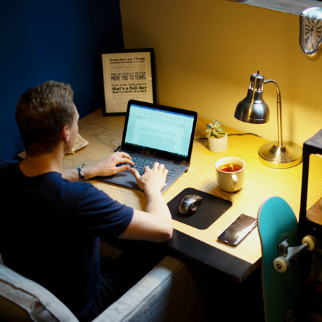 student at computer