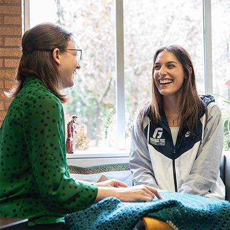 A student getting help for her research