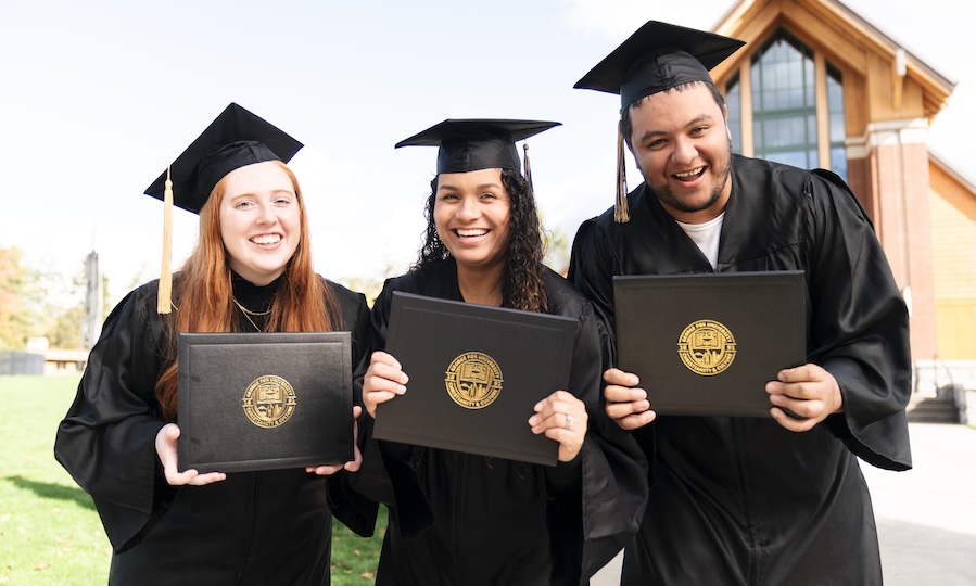 Accelerated Online Degree students at graduation