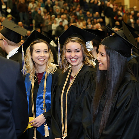 Happy graduates getting ready for the commencement