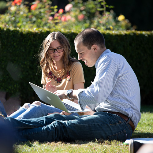 professor works with student outside