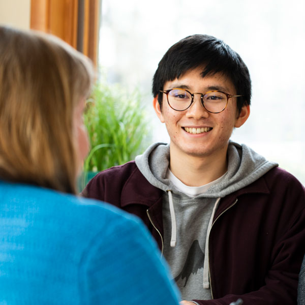 Student meets with career coach