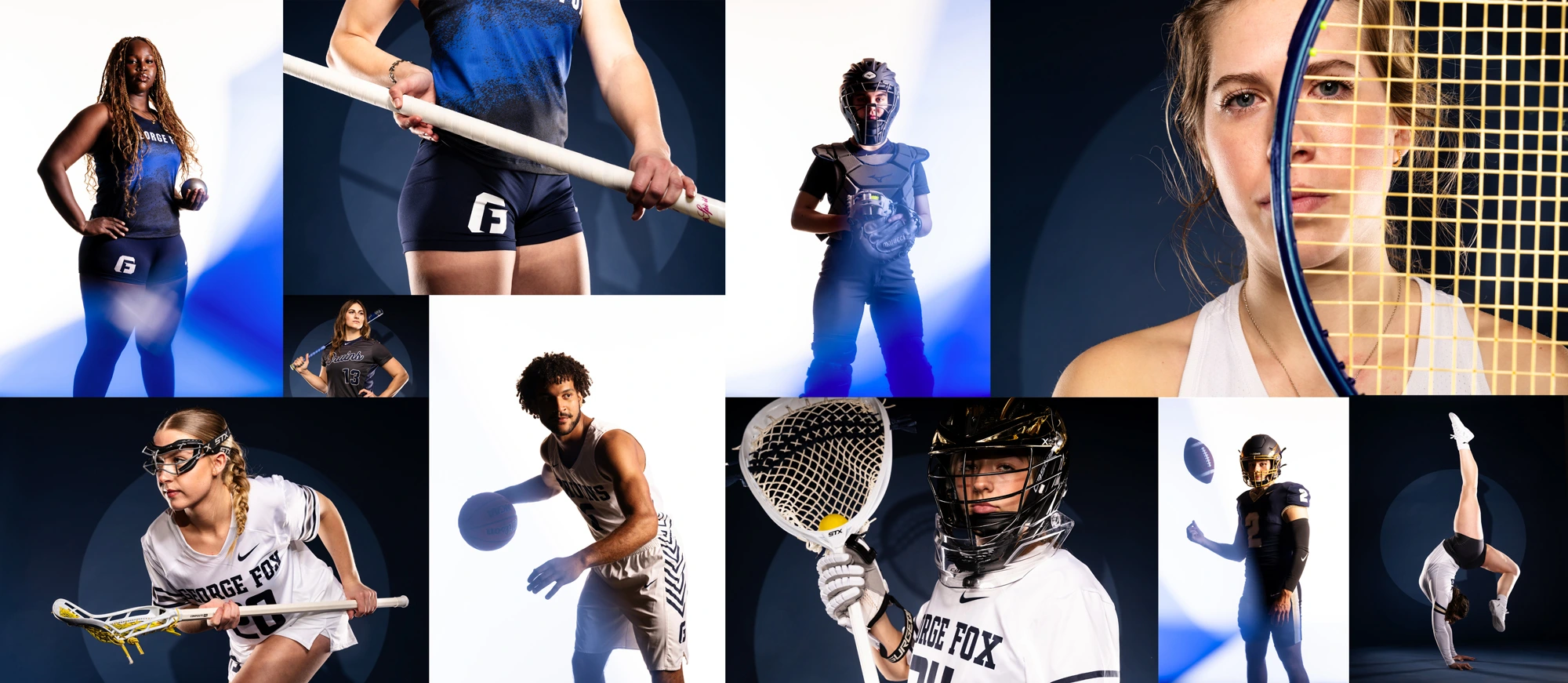 compilation of George Fox athletics media day images