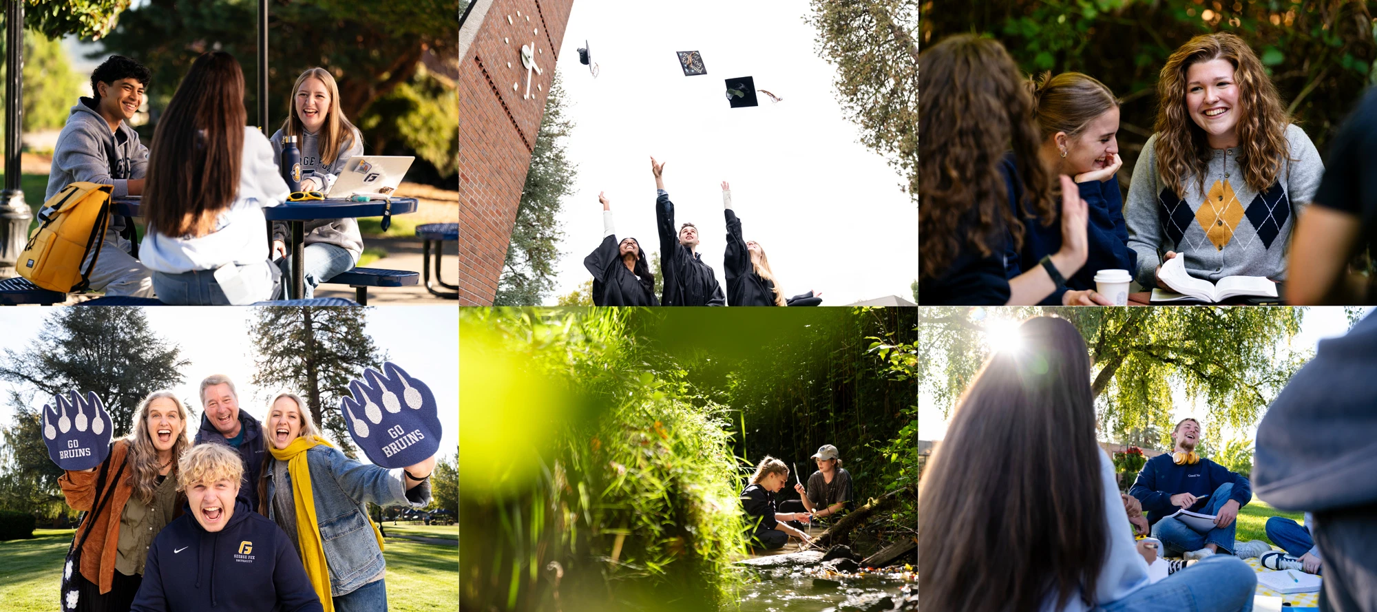 compilation of George Fox undergrad 'big day' images