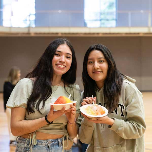 two smiling students