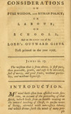 Considerations on Pure Wisdom and Human Policy, on Labor, on Schools, and on the Right Use of the Lord's Outward Gifts