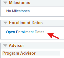 Open Enrollment Dates highlighted in right column