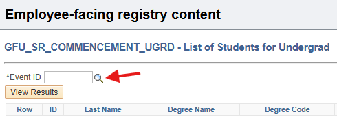 Magnifying glass search button next to Event ID highlighted