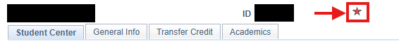 Star service indicator denoting FERPA release highlighted