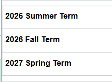 list of terms to select from