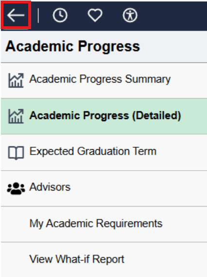 Back arrow in top left corner