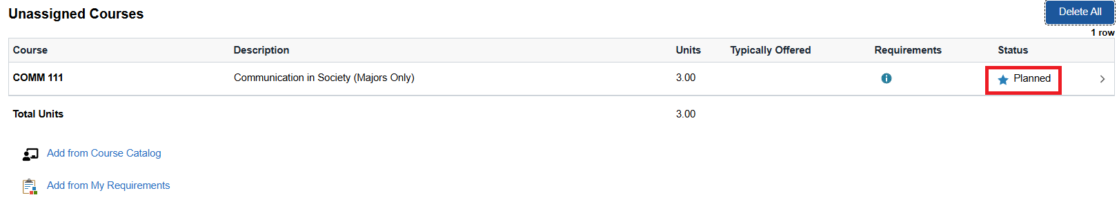 Arrow to the right of a specific class highlighted