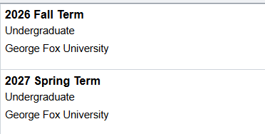 view grades term options to select from
