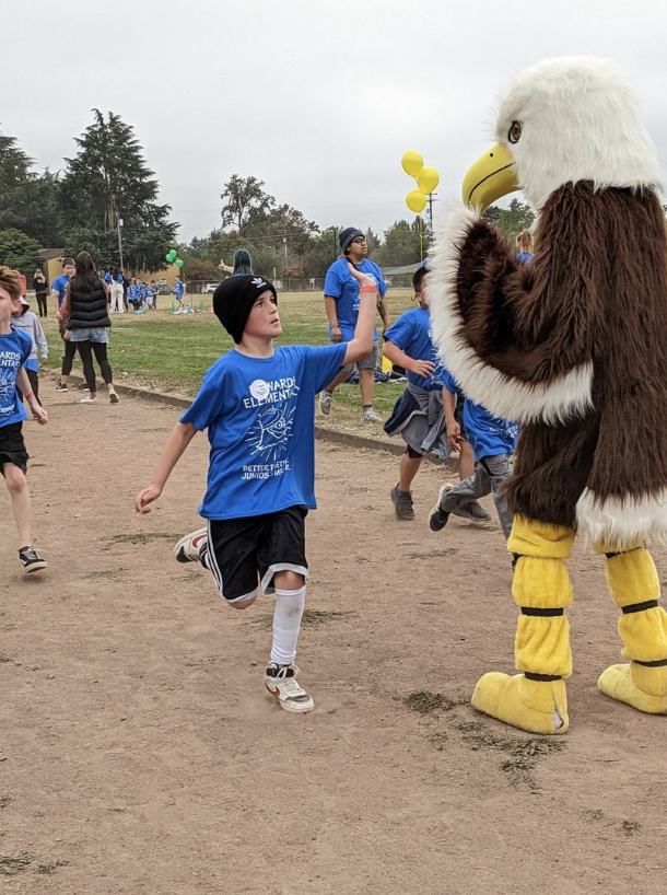 Student babysits a child