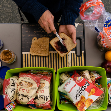 A student in the pantry