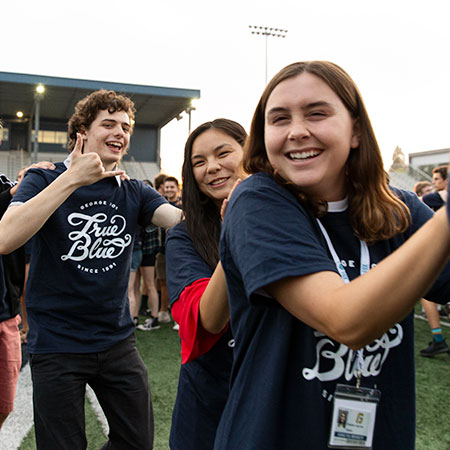 Students enjoying a special event