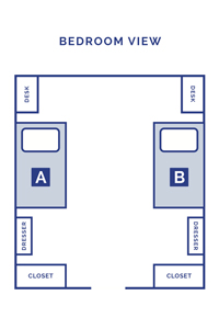 Layout of a bedroom in Pennington