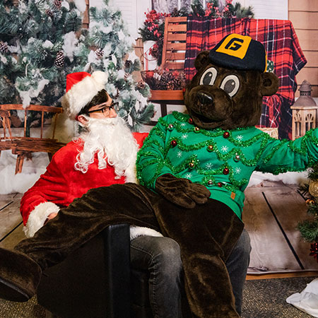 Pennington bear posing with Santa