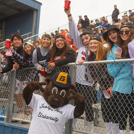 Students having fun at the football game