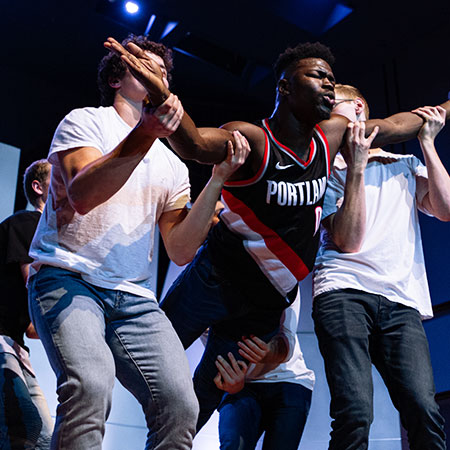 Students singing at the LipSync event