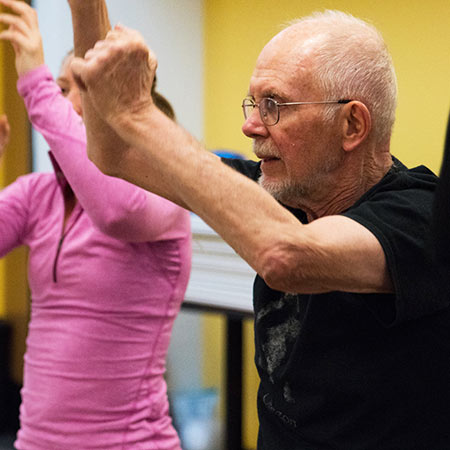 Man doing neurological rehabilitation exercises