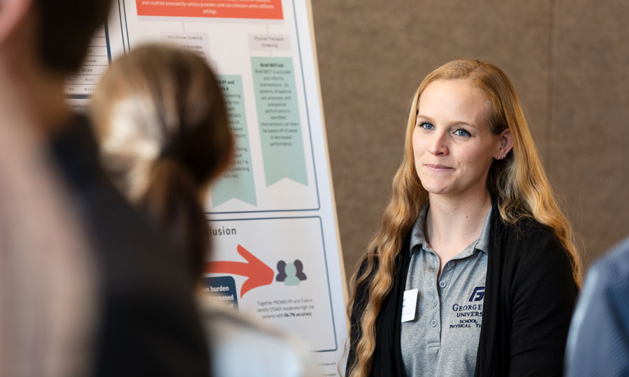 Student gives presentation