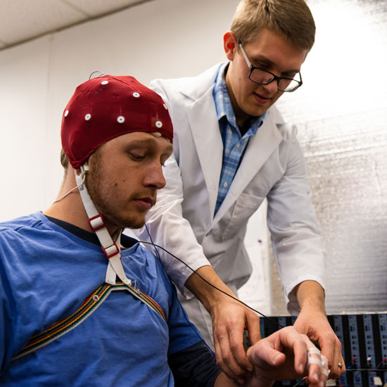 Two students working on a project