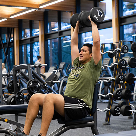 Students working out at the fitness center