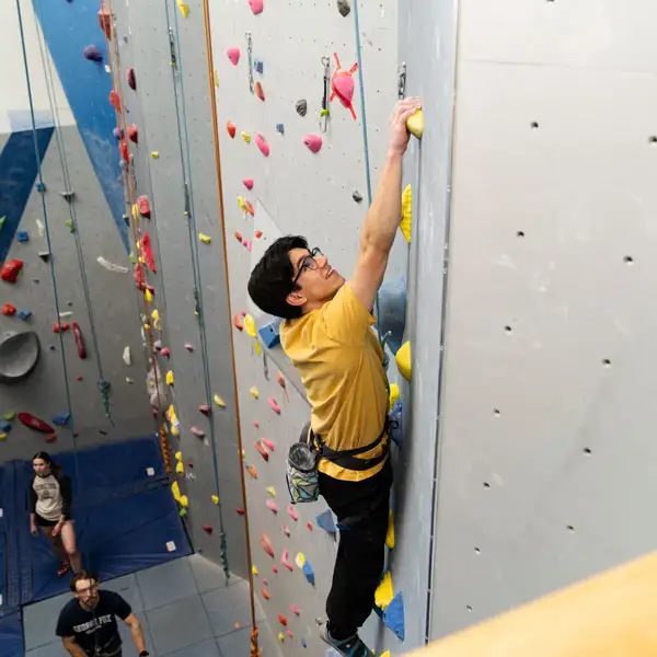 Climbing wall in Hadlock Student Center