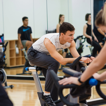 Students working out in the Fitness Studio