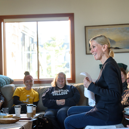 Dr. MaryKate Morse leads the group in discussion during the academic retreat