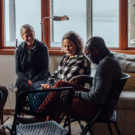 A group of seminary students having a conversation