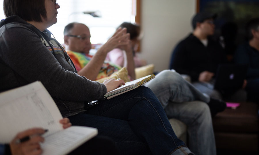 students in the library