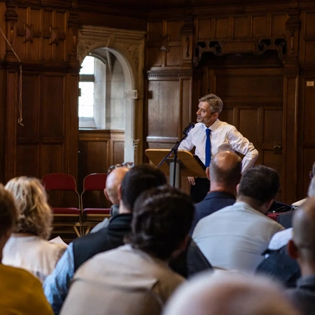 a professor lecturing for the Doctor of Leadership in Global Perspectives program 